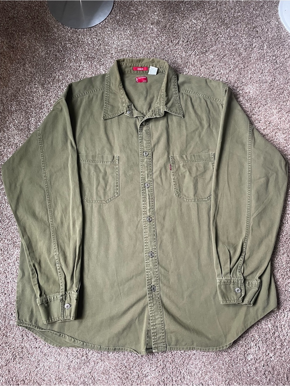 Levi's Olive Green Button-Down Casual Shirt